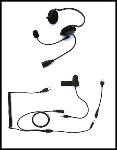 IMC MOTORCOM HELMETLESS/SKULL CAP HELMET HEADSET & PUSH-TO-TALK HARNESS FOR MOST CB TWO-WAY RADIOS