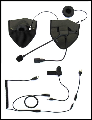 IMC MOTORCOM HALF HELMET HEADSET & PUSH-TO-TALK HARNESS FOR MOST CB TWO-WAY RADIOS