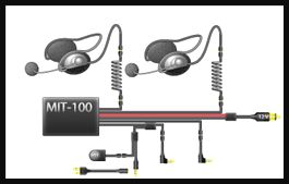 IMC MOTORCOM MOTORCYCLE INTERCOM & TWO-WAY RADIO TERMINAL WITH HELMETLESS/SKULL-CAP STYLE HEADSETS