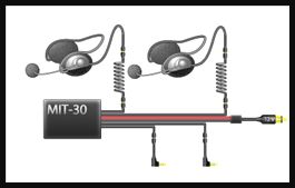 IMC MOTORCOM MOTORCYCLE INTERCOM TERMINAL WITH HELMETLESS/SKULL-CAP STYLE HEADSETS