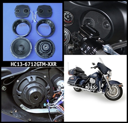 J&M ROKKER XXR 6.71" Fairing Spkr Kit w/Grill Mnt Tweet/Mid For 1998-2013 Harley StreetGlide/Ultra