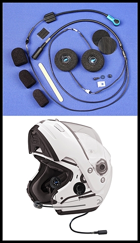 J&M Elite 801 Series Universal Clamp-Less Style Helmet Headset for most Open/Flip-Front Helmets
