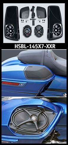 J&M Saddlebag-Lid Kit w/ROKKER XXR 5X7 Speakers & Wiring Harness for 2014-21 Harley Baggers