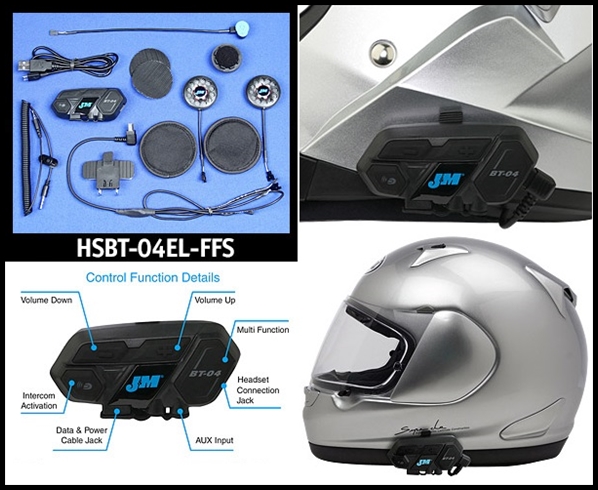 Sierra Electronics J M Elite Bt 04 Bluetooth Headset W Slim Line High Intensity Spkrs For Most Full Face Helmets Bluetooth Headsets Jm Hsbt 04el Ffs