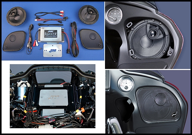 J&M ROKKER Stage 6 Audio Kit 200w Amp/6.58" Fairing Speakers 2015-23 Harley RoadGlide/Ultra/RG-3