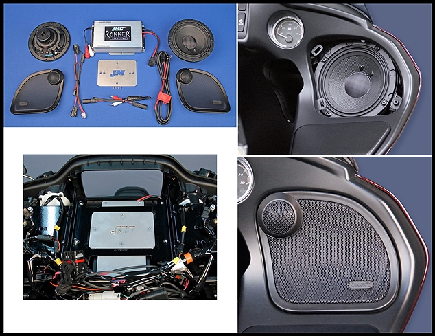 J&M ROKKER Stage 6 Audio Kit 400w Amp/6.71" Fairing Speakers for 2015-23 Harley RoadGlide/RG Ultra