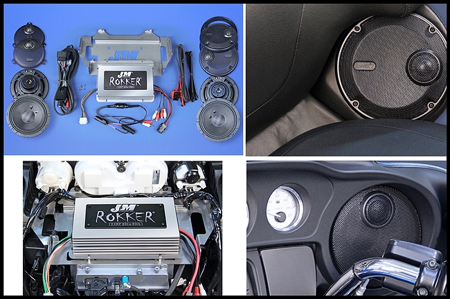 J&M ROKKER Stage 6 Audio Kit 800w 4-Ch Amp/6.71" Fairing/Rear Spkrs for 2014-23 Harley Ultra/Ltd