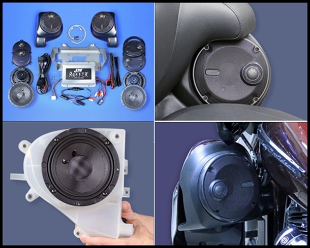 J&M STAGE-5 ROKKER XXR Custom 800w 6-Speaker/Amplifier Kit for 2014-21 Harley Ultra/Ultra Ltd