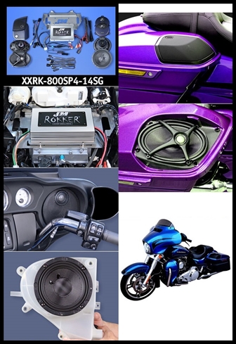 J&M ROKKER XXR EXTREME 800w 4-Speaker/Amplifier Kit for Harley StreetGlide