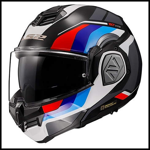 LS2 ADVANT SPORT MODULAR HELMET - GLOSS BLACK/BLUE/RED