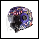 LS2 VERSO OPEN FACE HELMET - FLOR BRASIL - MATTE NAVY / MULTI