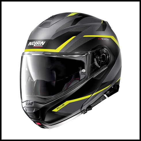 NOLAN N100-5 PLUS MODULAR HELMET WITH VPS INTERIOR SUNSCREEN - OVERLAND FLAT GREY/YELLOW GRAPHIC