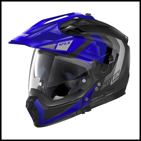 NOLAN N70-2X ADVENTURE-STYLE CUSTOMIZABLE CROSSOVER HELMET - DECURIO BLUE