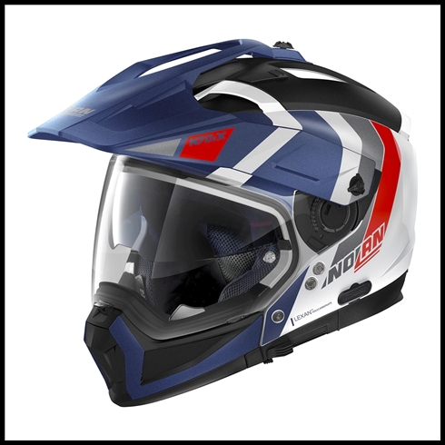 NOLAN N70-2X ADVENTURE-STYLE CUSTOMIZABLE CROSSOVER HELMET - DECURIO METAL WHITE