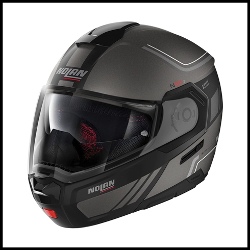 NOLAN N90-3 MODULAR FLIP-UP HELMET WITH VPS DROP DOWN INTERIOR SUNSCREEN - VOYAGER FLAT LAVA GREY