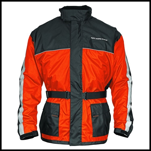 NELSON- RIGG SSJ SOLO STORM MOTORCYCLE RAIN JACKET - HI-VIS ORANGE/BLACK