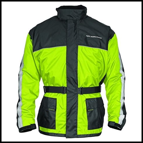 NELSON- RIGG SSJ SOLO STORM MOTORCYCLE RAIN JACKET - HI-VIS YELLOW/BLACK