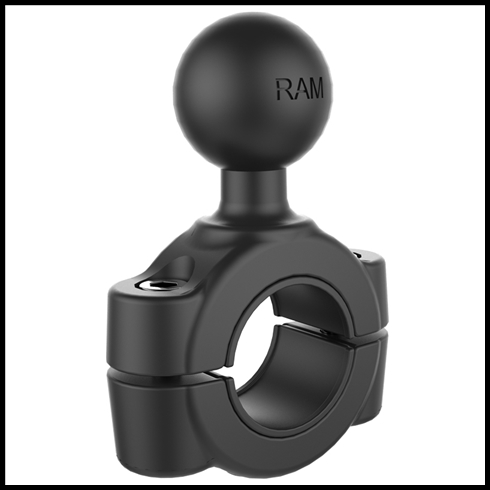 RAM-B-408-75-1U Torque 3/4" - 1" Diameter Handlebar/Rail Base with 1" Ball