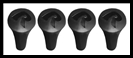 RAM RAP-UN-CAP-4U X-Grip Replacement Rubber Cap - 4-Pack