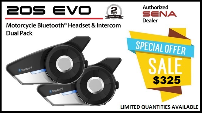 SENA 20S EVO Motorcycle Bluetooth Communication System - Dual Pack