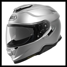 SHOEI GT-AIR II FULL-FACE HELMET WITH SUN SHIELD VISOR SYSTEM - LIGHT SILVER