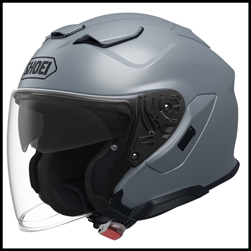 SHOEI J-CRUISE 3 OPEN-FACE HELMET WITH FACE-SHIELD & SUN SHIELD VISOR SYSTEM - BASALT GREY