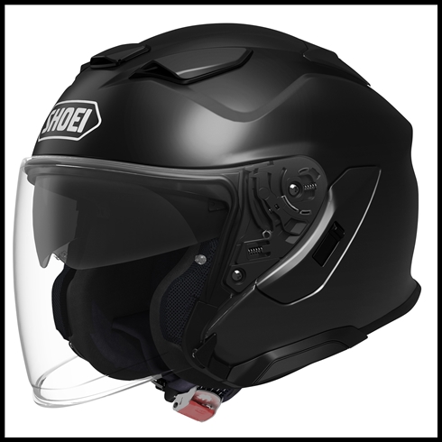 SHOEI J-CRUISE 3 OPEN-FACE HELMET WITH FACE-SHIELD & SUN SHIELD VISOR SYSTEM - BLACK