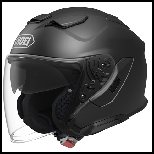 SHOEI J-CRUISE 3 OPEN-FACE HELMET WITH FACE-SHIELD & SUN SHIELD VISOR SYSTEM - MATTE BLACK