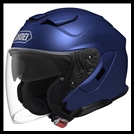 SHOEI J-CRUISE 3 OPEN-FACE HELMET WITH FACE-SHIELD & SUN SHIELD VISOR SYSTEM - MATTEBLUEMETALLIC