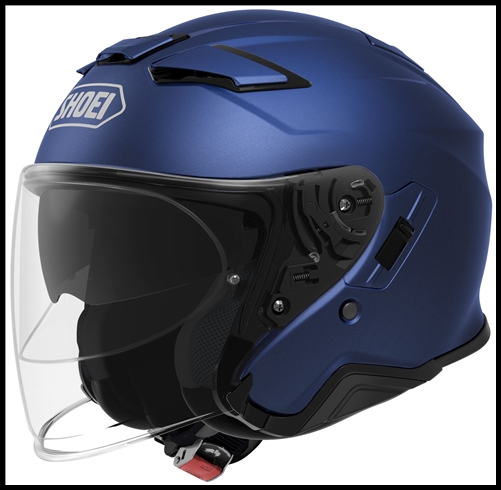 SHOEI J-CRUISE II OPEN-FACE HELMET WITH FACE-SHIELD & SUN SHIELD VISOR SYSTEM - MATTE BLUE METALLIC