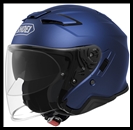 SHOEI J-CRUISE II OPEN-FACE HELMET WITH FACE-SHIELD & SUN SHIELD VISOR SYSTEM - MATTE BLUE METALLIC