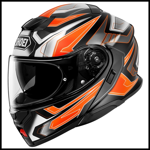 SHOEI NEOTEC 3 MODULAR FLIP-FRONT HELMET WITH SUN SHIELD VISOR SYSTEM - ANTHEM TC-8 GRAPHIC (GLOSS)