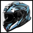 SHOEI NEOTEC 3 MODULAR FLIP-FRONT HELMET WITH SUN SHIELD VISOR SYSTEM - FRAGMENTS TC-2 GRAPHIC (GLOSS)