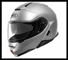 SHOEI NEOTEC II MODULAR FLIP-FRONT HELMET WITH SUN SHIELD VISOR SYSTEM - LIGHT SILVER