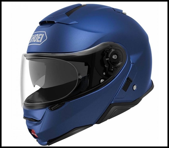 SHOEI NEOTEC II MODULAR FLIP-FRONT HELMET WITH SUN SHIELD VISOR SYSTEM - MATTE BLUE METALLIC