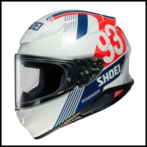 SHOEI RF-1400 FULL-FACE HELMET - MM93 RETRO TC-10 GRAPHIC (GLOSS)