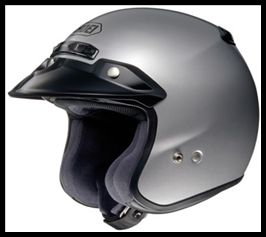 SHOEI RJ PLATINUM-R OPEN FACE HELMET - LIGHT SILVER