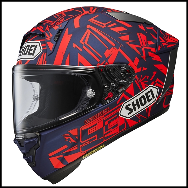 SHOEI X-FIFTEEN FULL-FACE HELMET - MARQUEZ DAZZLE TC-10 GRAPHIC (MATTE)