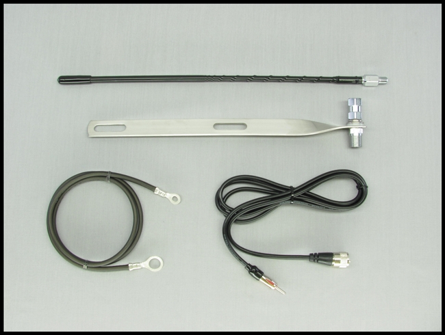 SIERRA LICENSE PLATE MOUNT CB ANTENNA KIT WITH MOTOROLA MALE COAX CONNECTION