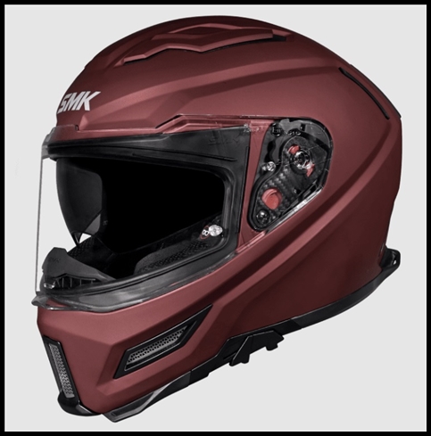 SMK AGNAR FULL-FACE HELMET - MATTE WINE RED