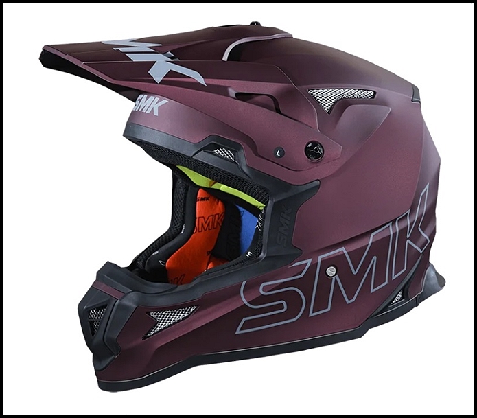 SMK ALLTERRA OFF-ROAD FULL-FACE HELMET - MATTE WINE RED