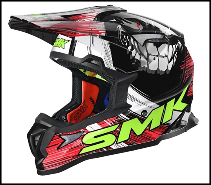 SMK ALLTERRA OFF-ROAD FULL-FACE HELMET - SMILEY GRAPHIC - GL234