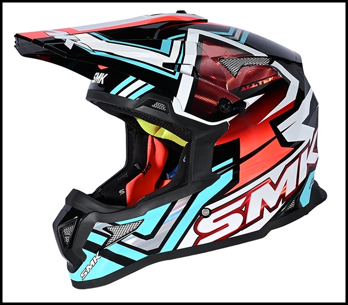 SMK ALLTERRA OFF-ROAD FULL-FACE HELMET - X-ACES (CHROME) GRAPHIC - GL253