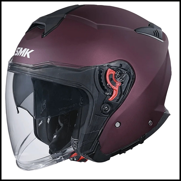 SMK GTJ OPEN-FACE HELMET - MATTE WINE RED