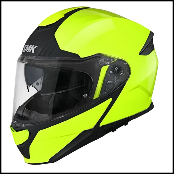 SMK GULLWING FLIP-UP MODULAR HELMET - GLOSS HI VISON