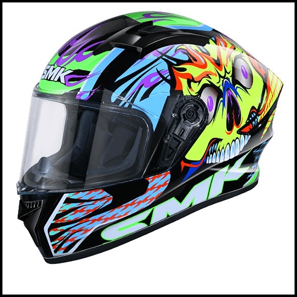 SMK STELLAR SPORT FULL-FACE HELMET - SKULL GRAPHIC - GL245