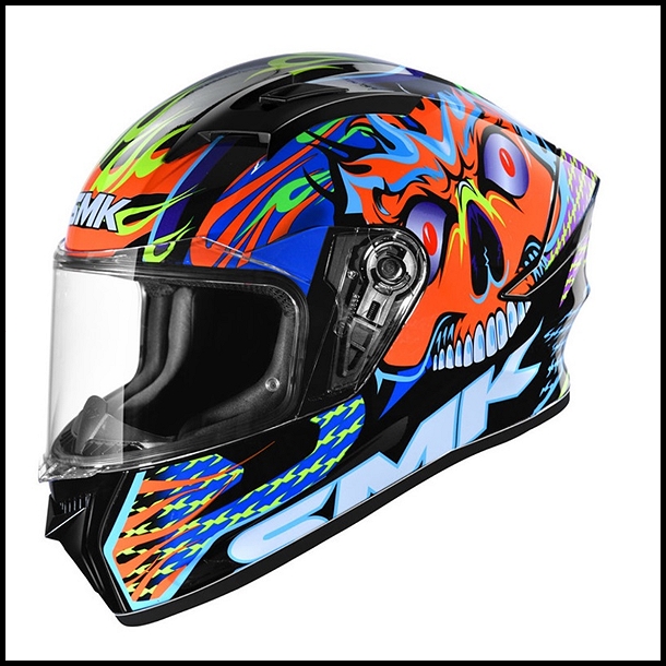 SMK STELLAR SPORT FULL-FACE HELMET - SKULL GRAPHIC - GL275