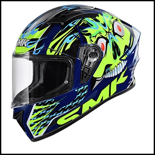 SMK STELLAR SPORT FULL-FACE HELMET - SKULL GRAPHIC - GL542