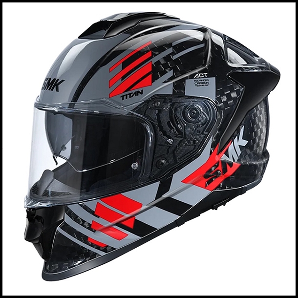 SMK TITAN CARBON FULL-FACE HELMET - T-RACE GRAPHIC - GL263