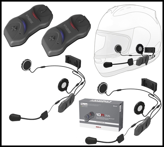 Sierra Electronics | SENA 10R Profile Motorcycle Bluetooth Communication System Pack | SENA 10 | SENA-10R-01D